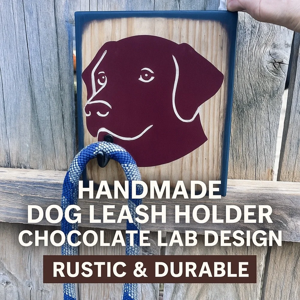 Rustic Dog Leash Holder | Handmade Wooden Pet Hook | Durable & Outdoor Safe